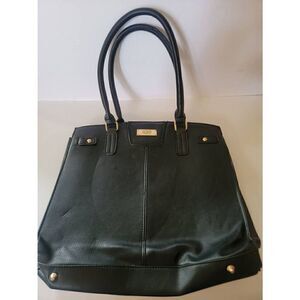 Bcbg Paris Women's Black Leather Double Strap Shoulder Bag Size Medium